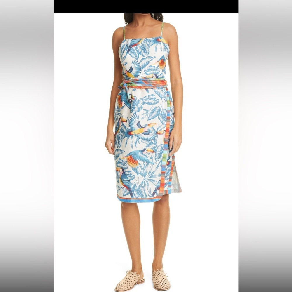 LAST CHANCE Farm Rio Flying Toucans Open Back Midi Dress - Picture 9 of 16